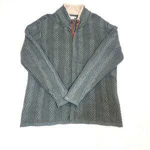 Carbon2Cobalt Men's XL Cardigan Sweater Jacket Zip Up Cable Knit  Green